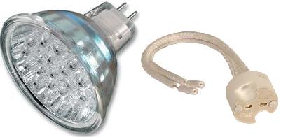 12V LED spotlight bulbs and MR16 bulb holders