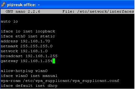 Assigning a static IP address to a Raspberry Pi