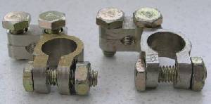 Zinc coated battery terminals