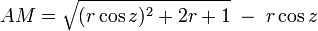 Simplified equation for calculating air mass (AM) with Sun near horizon