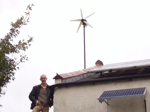 Donnachadh McCarthy on the roof of his Camberwell Eco-home