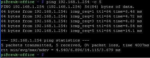 Checking that static IP address has been successfully set up on Raspberry Pi