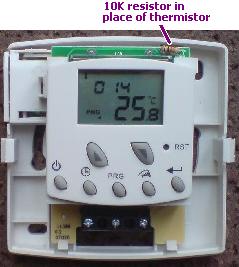 ECO-ET2 programmable room thermostat with thermistor replaced with a 10K resistor