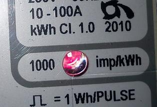 Export meter with flashing LED