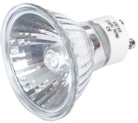 Typical 50W halogen bulb from a Spotlight