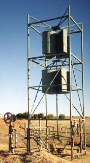 Home made Savonius wind turbine used to pump water