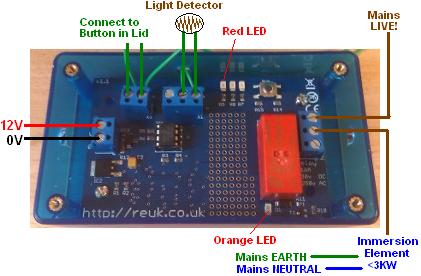 Controller to switch on immersion heater element when solar array is generating sufficient power