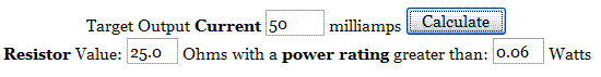 LM317 and LM338 Fixed Current Calculator