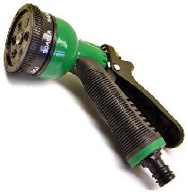 Use a pistol grip nozzle on your hosepipe to save water
