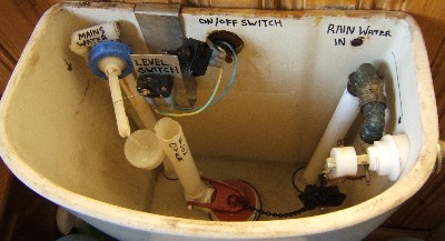 Rainwater toilet flush system
