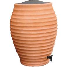 Terracotta style garden water butt