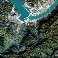 Three Gorges Dam viewed from above