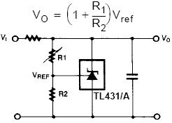 TL431 programmable shunt regulator used in a shunt regulator circuit