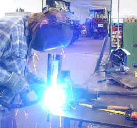 Metalworking skills such as welding are taught at a V3 power workshop