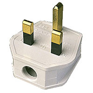 13 Amp rated mains power plug