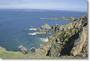 Alderney sea view. Potential for tidal power harvesting