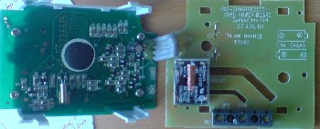 Battery spring contacts removed from the thermostat's relay board