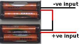 2 AAA battery holders wired in series