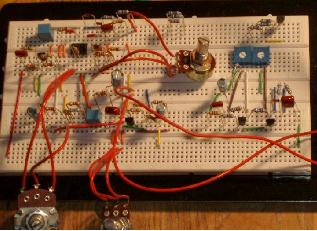 Breadboard used to prototype electronic circuits