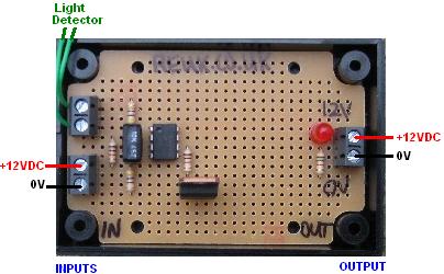 Connection diagram for the REUK.co.uk low current light/dark sensor circuit