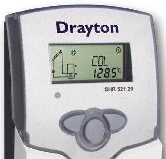 Drayton SHR 521 20 solar thermal controller display