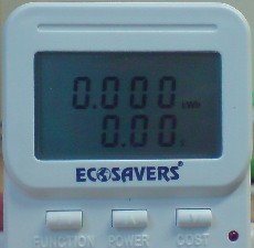 Screen display of the EcoSavers power meter