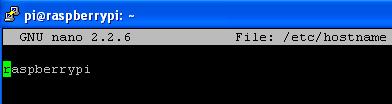 Editing the /etc/hostname file on Raspberry Pi