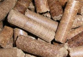 Fuel pellets which can be burned in a pellet boiler to generate heat and hot water