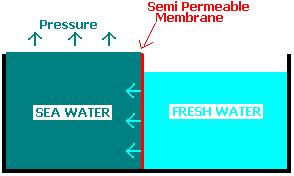 Generating power by osmosis