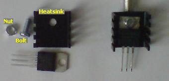 Heatsink is provided with a nut and bolt for easy fitting to TO220 packaged semiconductors.