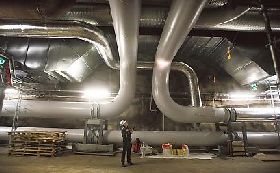 90MW Heat pump installation under Helsinki generating heat from waste water