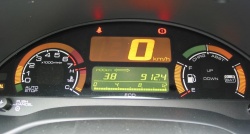 Dashboard view of a Honda Insight