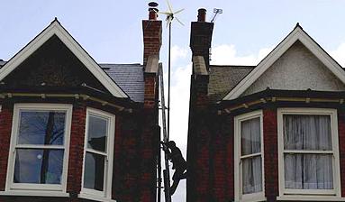 Installation of a wind turbine at home of David Cameron