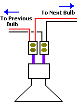Connecting a chain of LED Bulbs into a parallel circuit