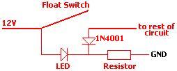 LED will be turned on whenever the float switch is open