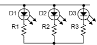 LED strings with series resistors