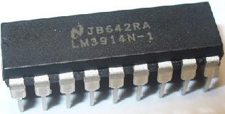 LM3914 dot/bar display driver - to be used for a battery voltage monitor