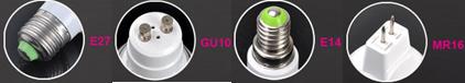 LED colour change bulbs available with MR16, GU10, E14, and E27 fittings