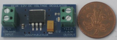 Size comparison of the REUK 12VDC voltage regulator