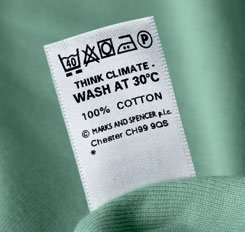 New Marks and Spencer Washing Instructions Label