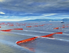 Artist impression of 40 connected Pelamis cyclinders.