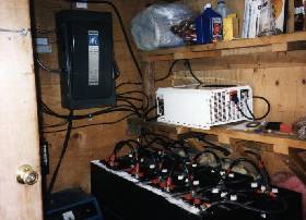 Power shed with control panel and battery bank