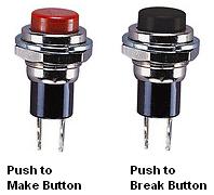 Push to make button - Push to break button