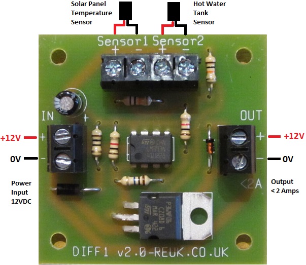 REUK differential thermostat connection diagram