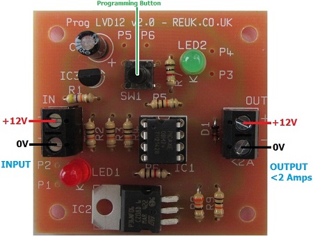 REUK Mini programmable 12V low voltage disconnect connection diagram