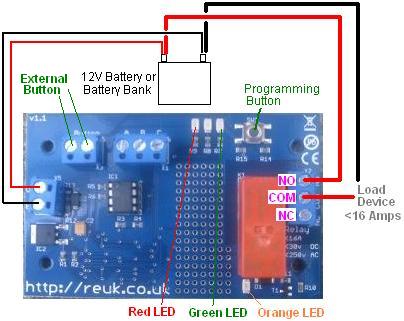 REUK user programmable low voltage disconnect (LVD) circuit with relay