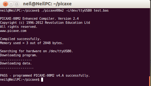 Running PICAXE compiler on Linux