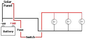 Circuit diagram for simple shed lighting project