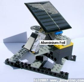 Aluminium foil used to reflect sunlight onto PV solar panel using in solar tracker