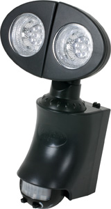 Solar powered twin LED with PIR motion detector